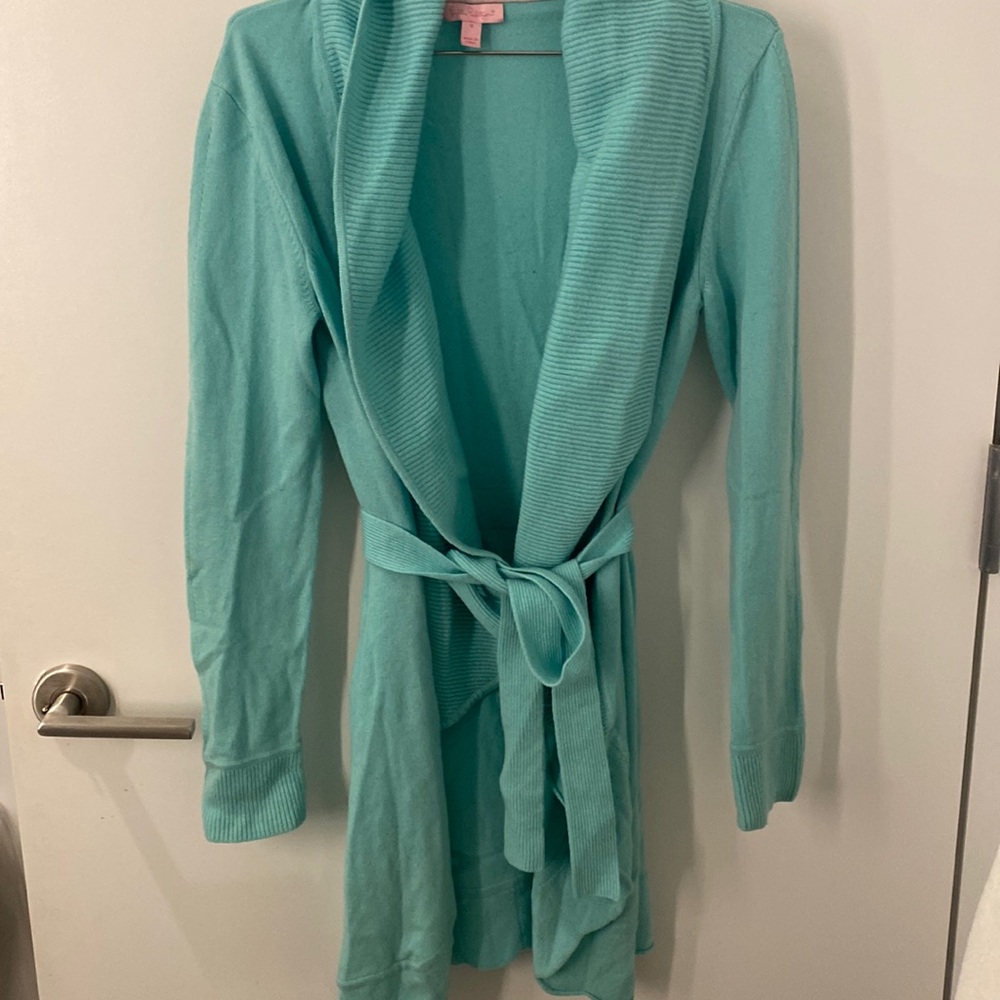 Lilly Pulitzer Cashmere Blue Wrap Cardigan Size M